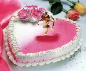 Puzzle Κέικ σχήμα καρδιάς και του Έρωτα